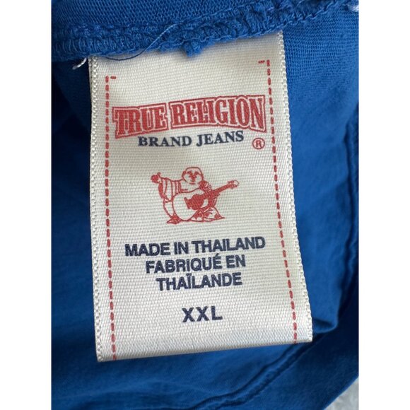 True Religion XXL Blue Graphic Tee Shirt Mens Casual Crewneck Made In Thailand - Picture 4 of 10